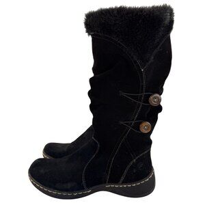 Bare Traps Womens Black Esha Leather Upper Faux Fur Mid Calf Boots Size 9M